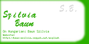 szilvia baun business card